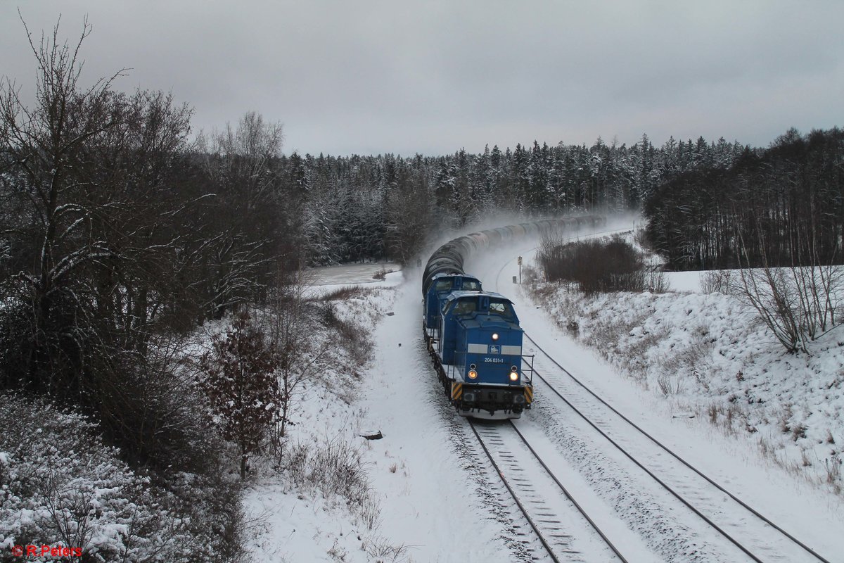 204 031 und 204 005 mit dem Hauer Kesselzug nach Weiden bei Oberteich. 09.01.21