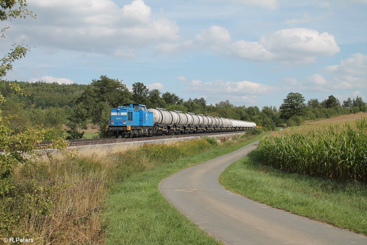 204 031 mit einem langen Kesselzug in Richtung Hof bei Lengenfeld. 29.08.22