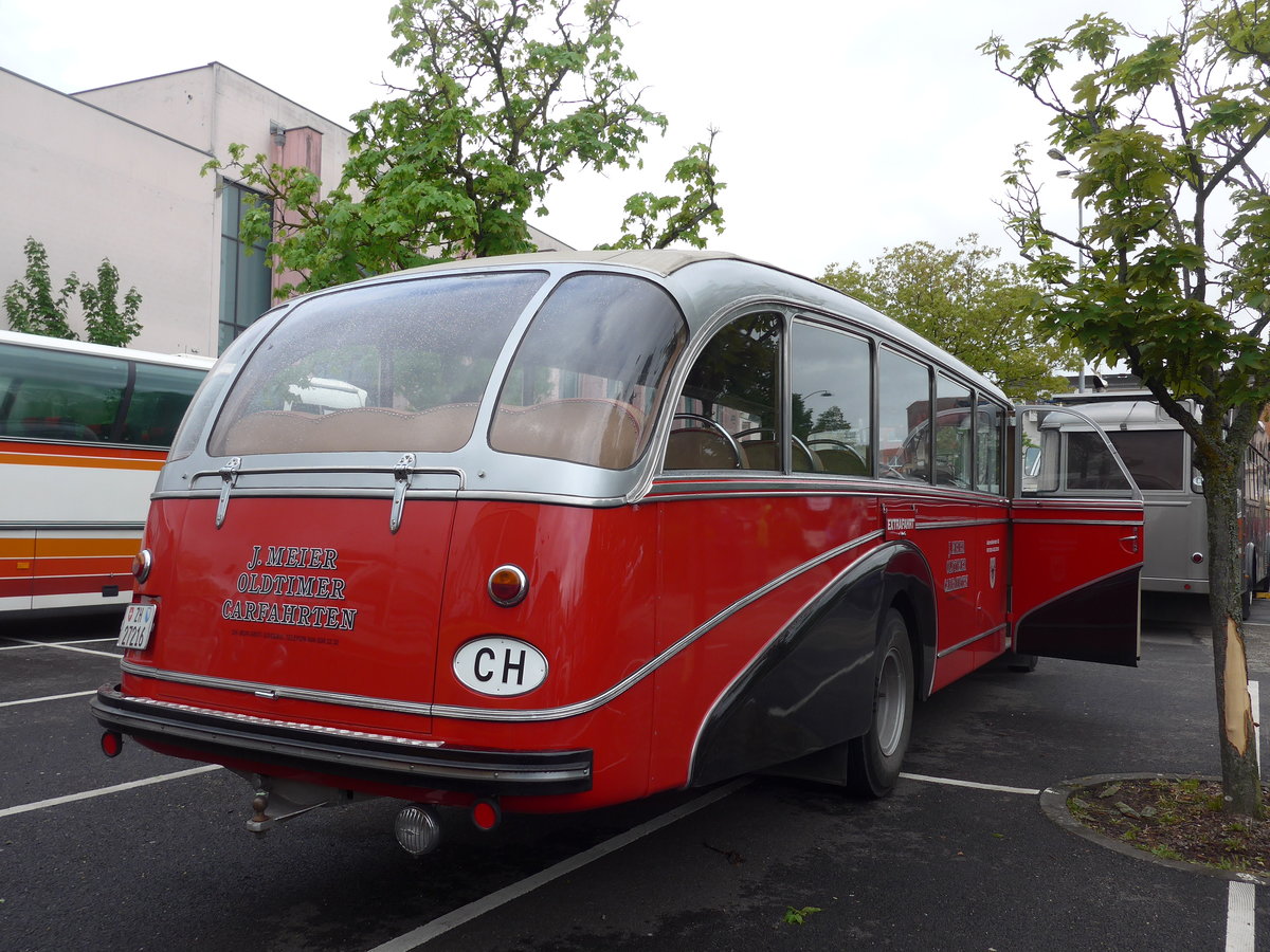 (204'508) - Aus der Schweiz: Meier, Grt - Nr. 12/ZH 27'216 - FBW/R&J (ex Wespe, Altsttten; ex AFA Adelboden Nr. 12) am 28. April 2019 in Haguenau, Parkplatz