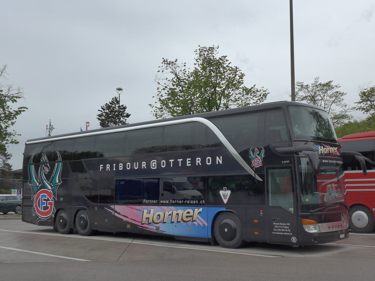 (204'584) - Horner, Tafers - Nr. 8/FR 300'508 - Setra am 9. Mai 2019 in Kemptthal, Raststtte