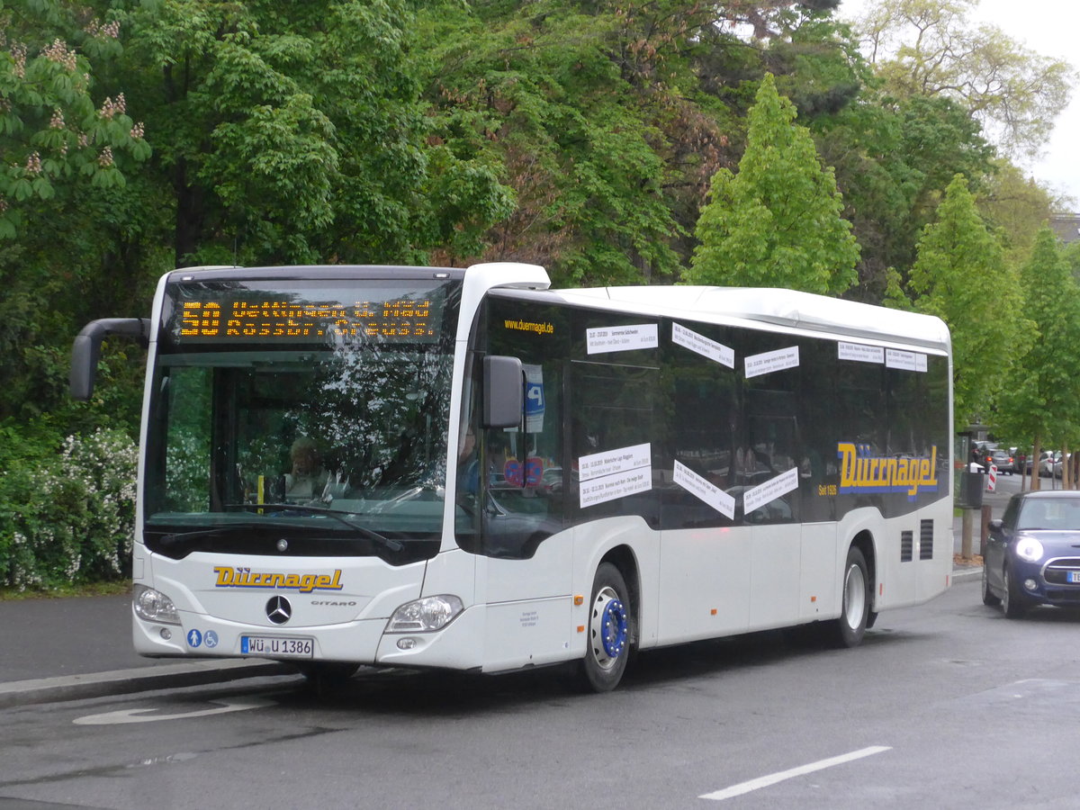 (204'683) - Drrnagel, Uettingen - W-U 1386 - Mercedes am 9. Mai 2019 beim Bahnhof Wrzburg