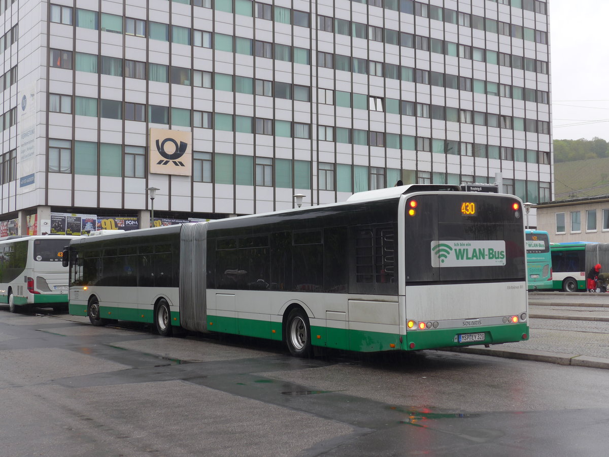 (204'696) - Schraud, Arnstein - MSP-EY 320 - Solaris am 9. Mai 2019 beim Bahnhof Wrzburg