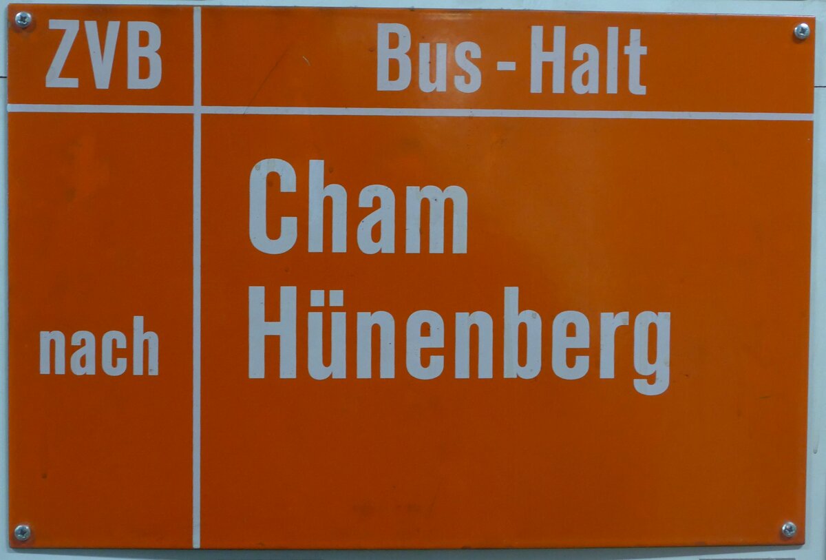 (205'244) - ZVB-Haltestellenschild am 18. Mai 2019 in Neuheim, ZDT