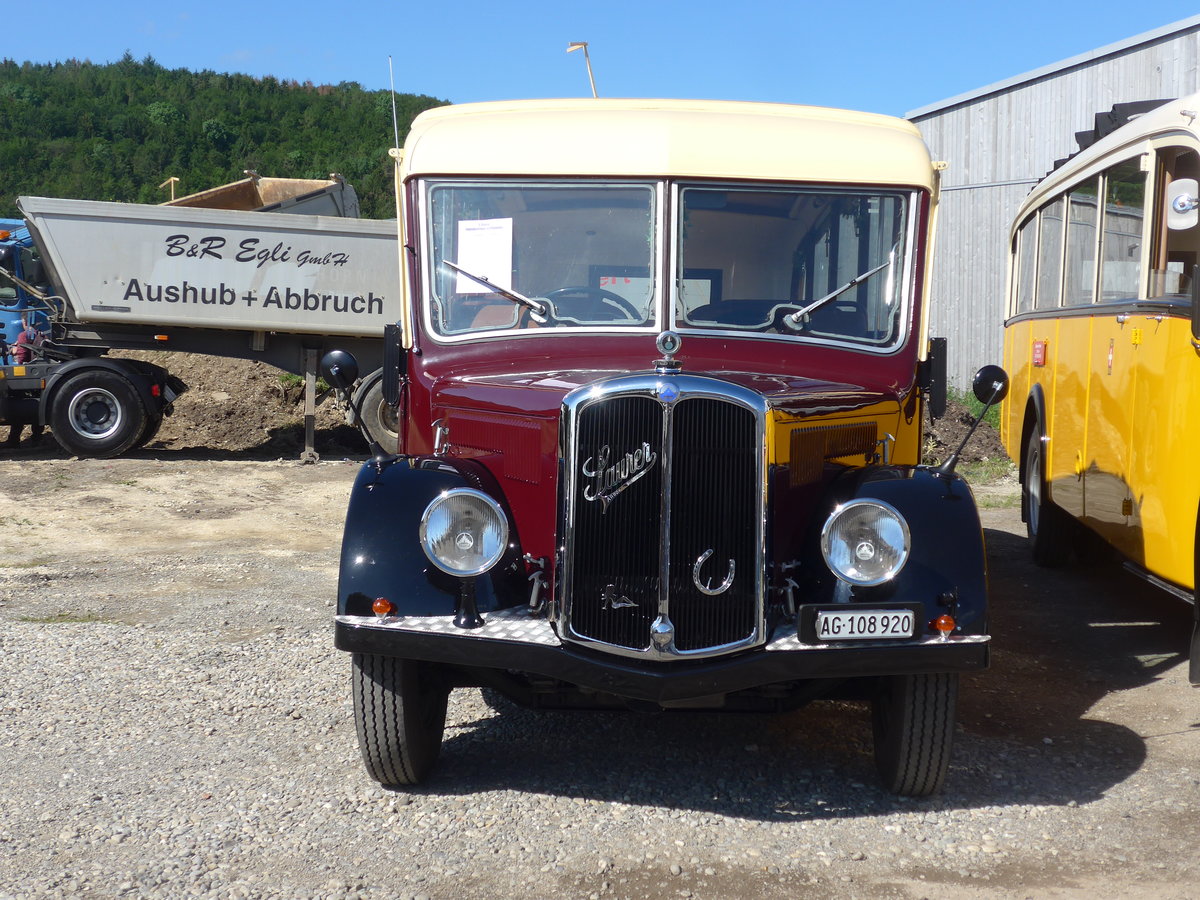 (205'807) - Sturzenegger, Bergdietikon - AG 108'920 - Saurer/Saurer (ex Mazzoleni, Chur; ex Societ Rabadan, Bellinzona; ex Faggio, Bellinzona) am 8. Juni 2019 in Thayngen, Saurertreffen