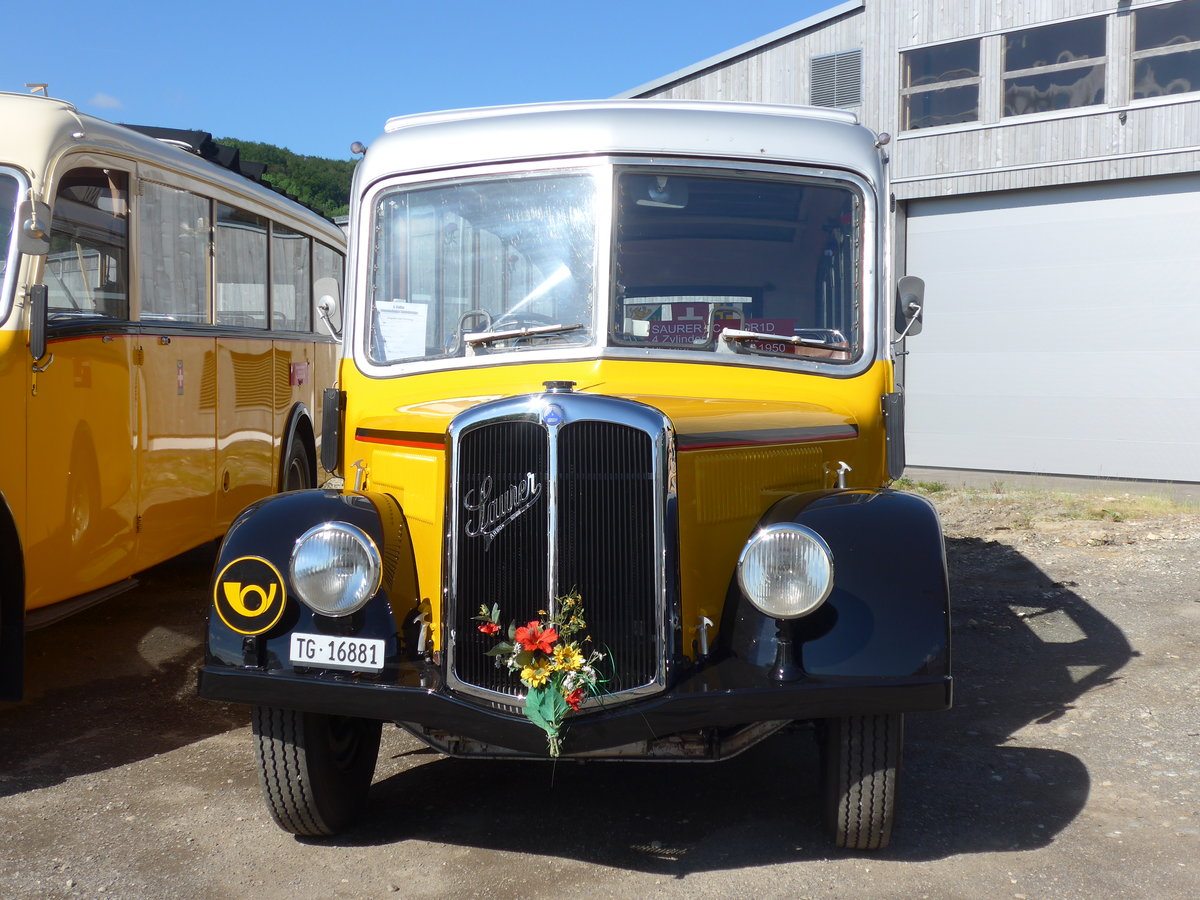 (205'809) - Zollikofer, Berg - TG 16'881 - Saurer/Hnni (ex Reusser, Thun; ex Kontiki, Wettingen; ex Nussbaumer, Ganterschwil) am 8. Juni 2019 in Thayngen, Saurertreffen