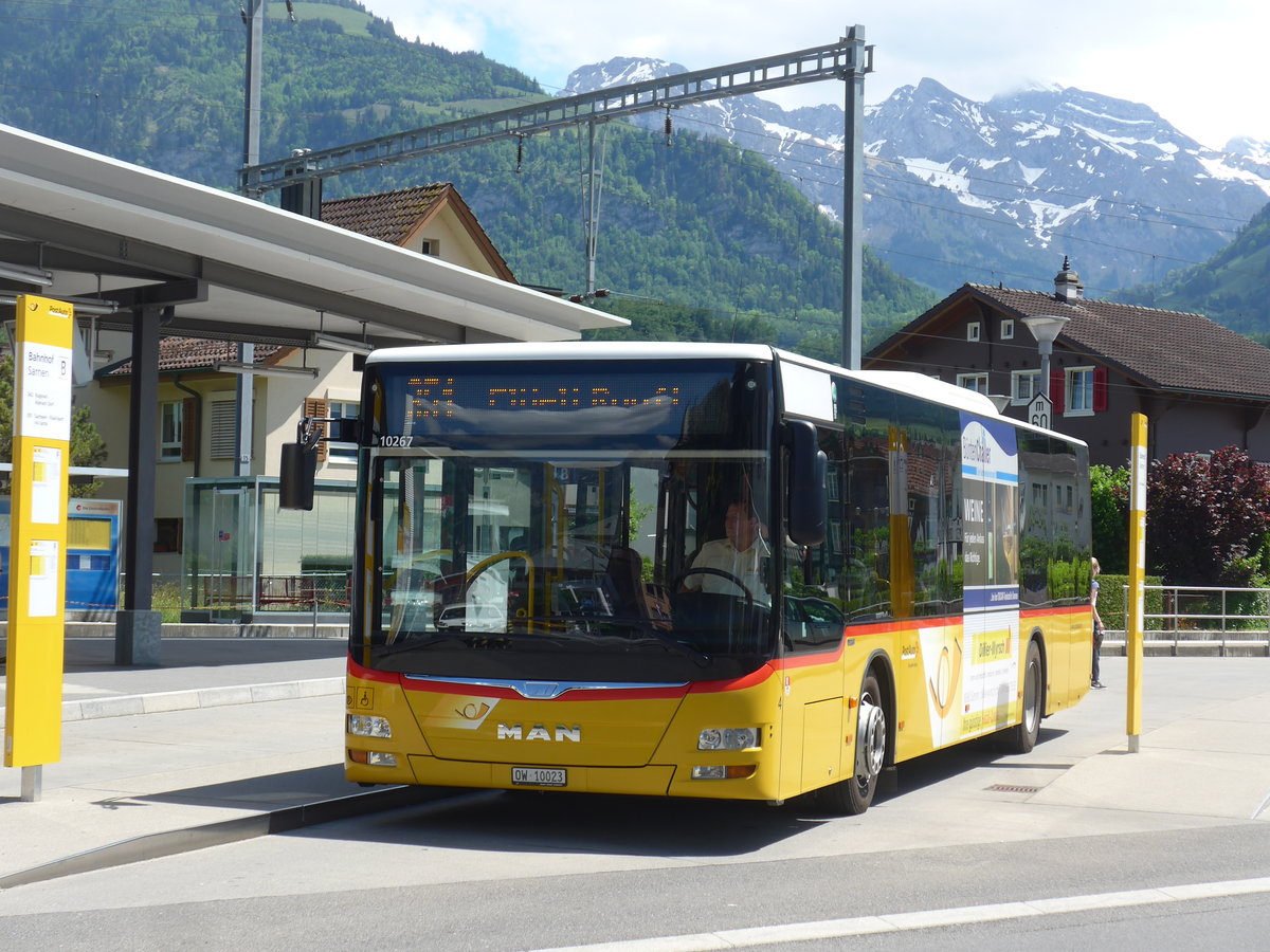 (205'926) - PostAuto Zentralschweiz - Nr. 4/OW 10'023 - MAN (ex Dillier, Sarnen Nr. 4) am 8. Juni 2019 beim Bahnhof Sarnen