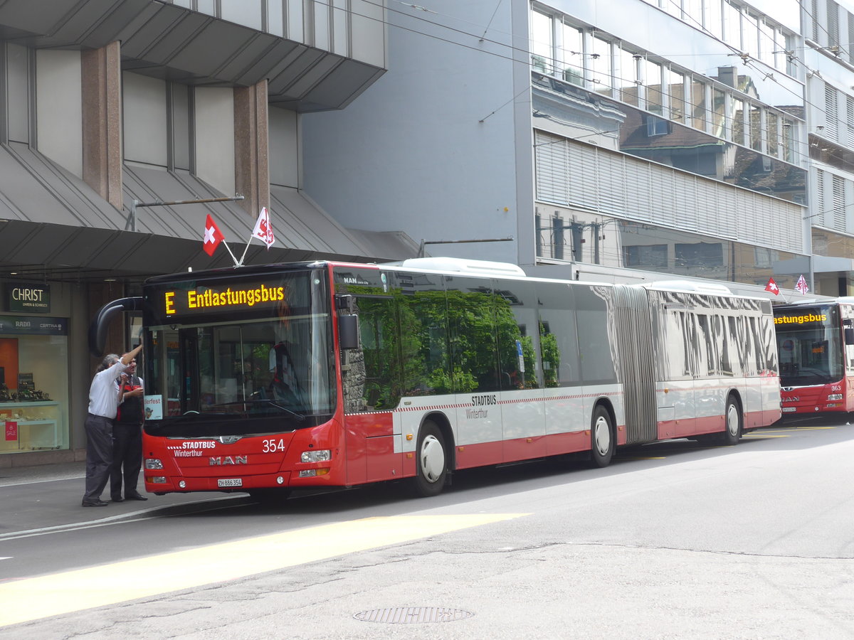 (206'685) - SW Winterthur - Nr. 354/ZH 886'354 - MAN am 23. Juni 2019 in Winterthur, Bankstrasse