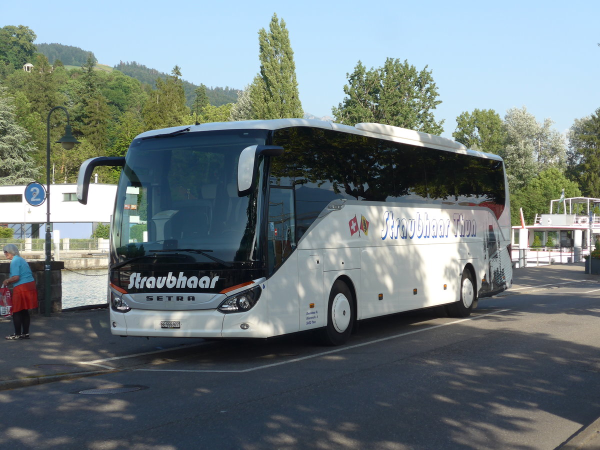 (206'846) - Straubhaar, Thun - Nr. 6/BE 555'977 - Setra am 27. Juni 2019 bei der Schifflndte Thun