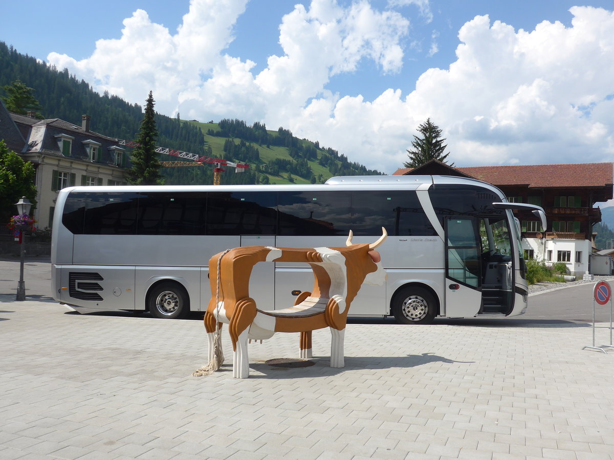 (206'944) - Aus Tschechien: ??? - 4SP 2578 - MAN am 1. Juli 2019 beim Bahnhof Zweisimmen (mit Holzkuh-Bank)