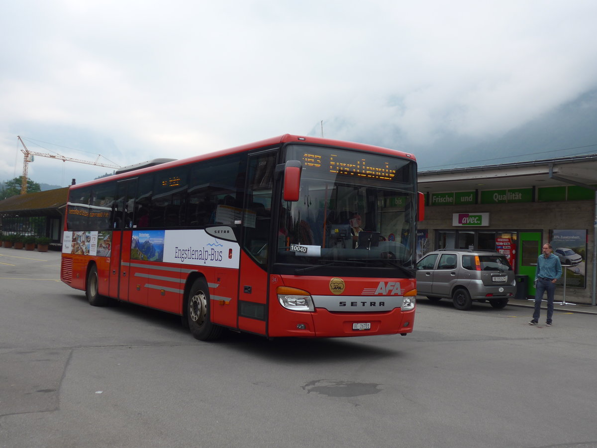 (207'652) - AFA Adelboden - Nr. 24/BE 26'701 - Setra am 9. Juli 2019 in Meiringen, Postautostation (Einsatz PostAuto fr Engstlenalp-Bus)