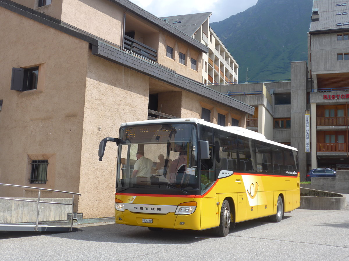 (208'030) - PostAuto Graubnden - GR 102'311 - Setra am 21. Juli 2019 in San Bernardino, Post