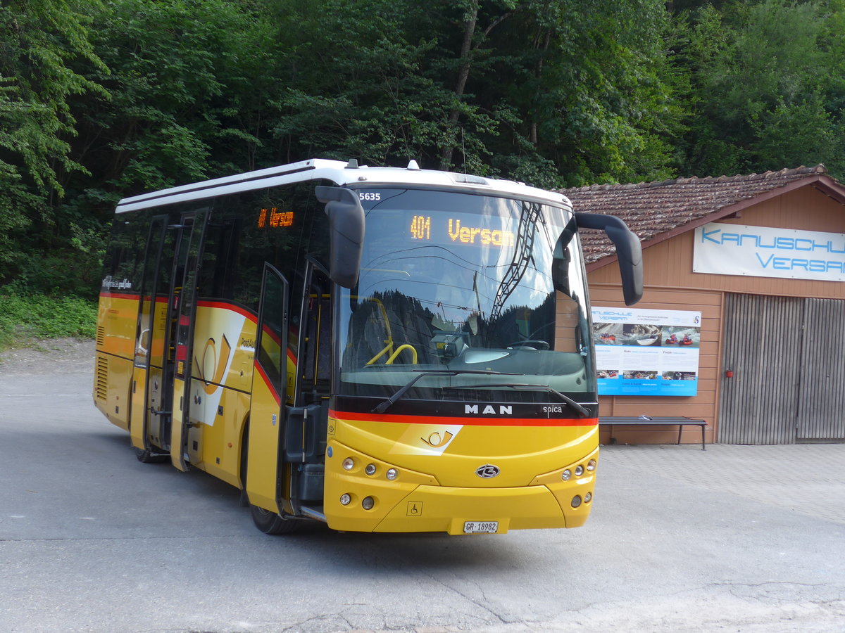 (208'093) - Buchli, Versam - GR 18'982 - MAN/Beulas am 21. Juli 2019 beim Bahnhof Versam-Safien