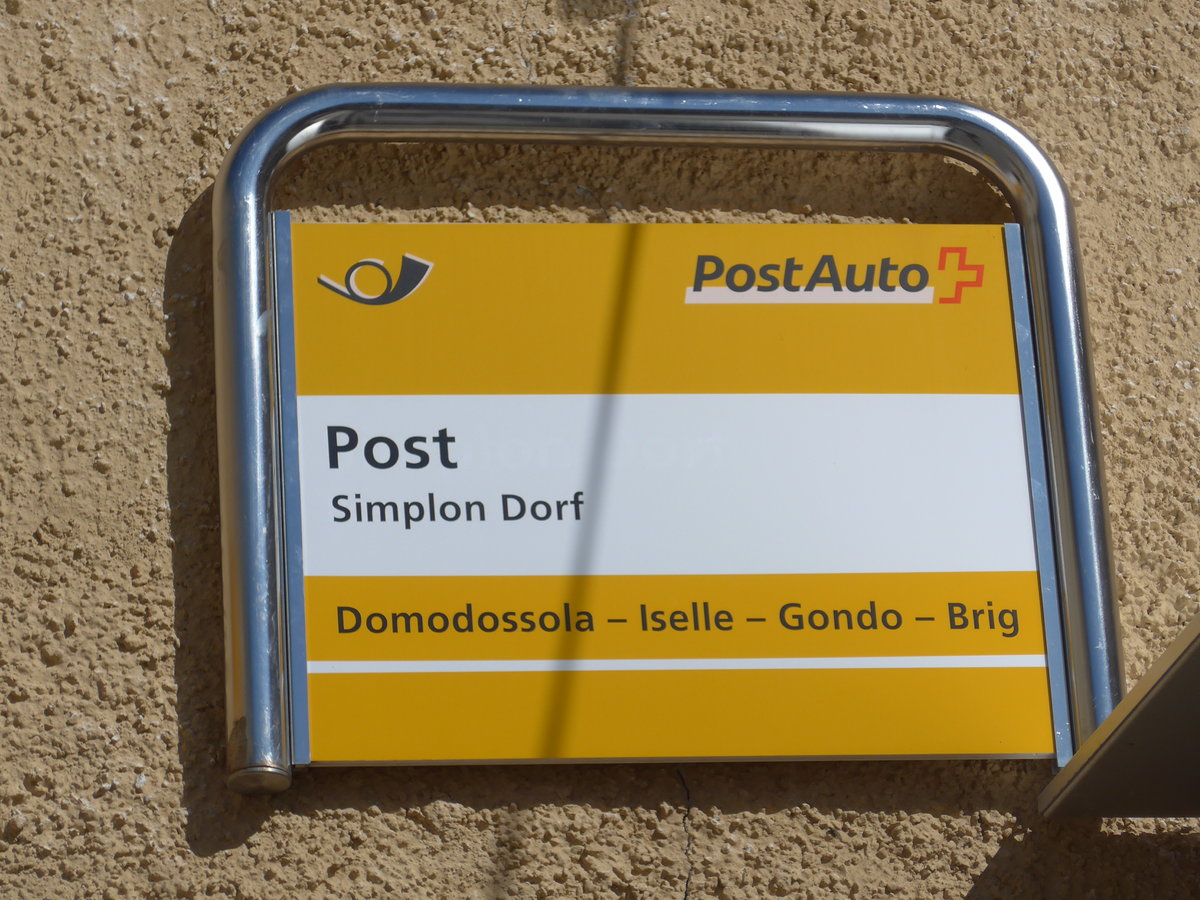 (208'301) - PostAuto-Haltestelle - Simplon Dorf, Post - am 3. August 2019