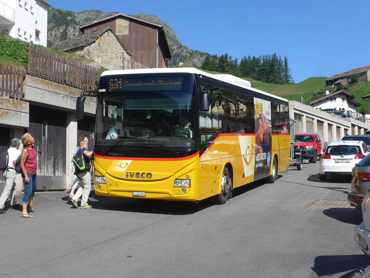 (208'309) - PostAuto Wallis - VS 424'841 - Iveco am 3. August 2019 in Simplon Dorf, Post