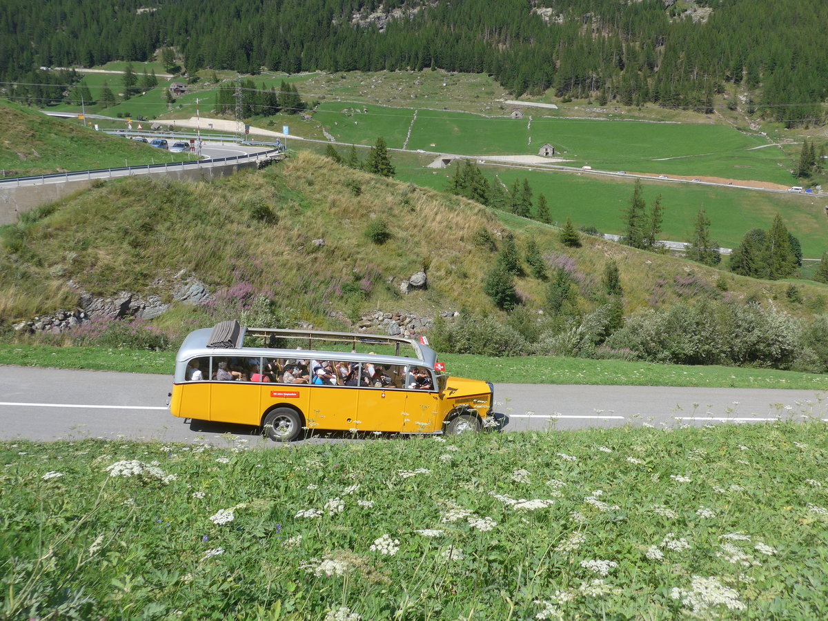 (208'365) - Bonnard, Ayer - VS 16'091 - Saurer/Hess (ex APN Genve; ex Baumgartner, Grenchen; ex P 23'009; ex P 2031) am 3. August 2019 bei Simplon Dorf