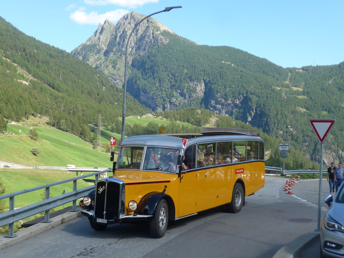 (208'371) - Bonnard, Ayer - VS 16'091 - Saurer/Hess (ex APN Genve; ex Baumgartner, Grenchen; ex P 23'009; ex P 2031) am 3. August 2019 in Simplon Dorf