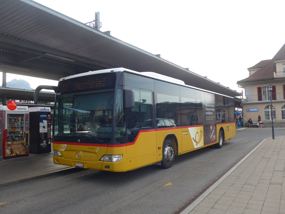 (208'381) - PostAuto Bern - BE 653'385 - Mercedes am 3. August 2019 beim Bahnhof Spiez