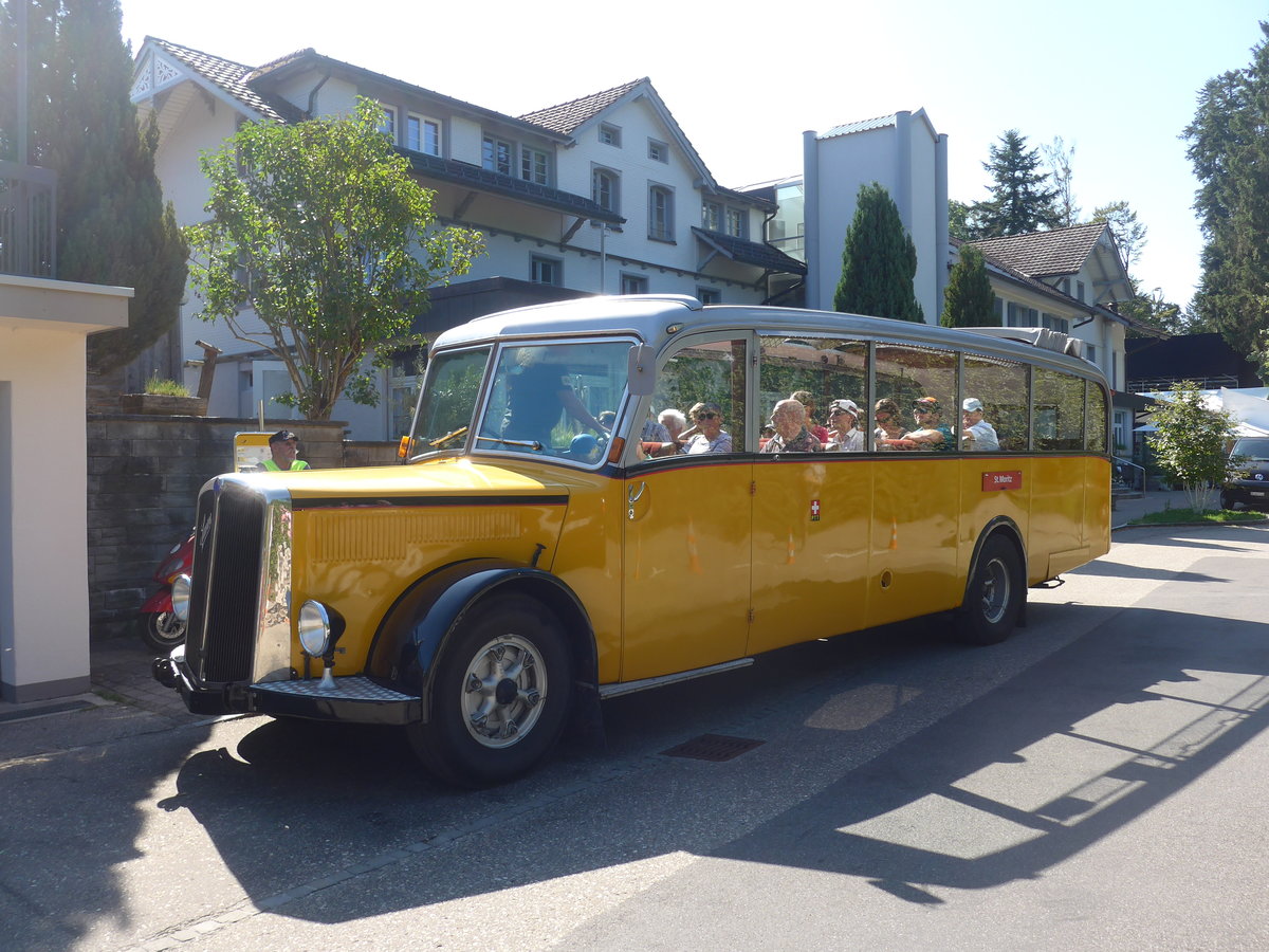 (208'406) - Schlapp, Cottens - FR 300'537 - Saurer/Saurer (ex SATEG, Lausanne; ex P 23'086; ex P 2138) am 4. August 2019 in Emmenmatt, Moosegg