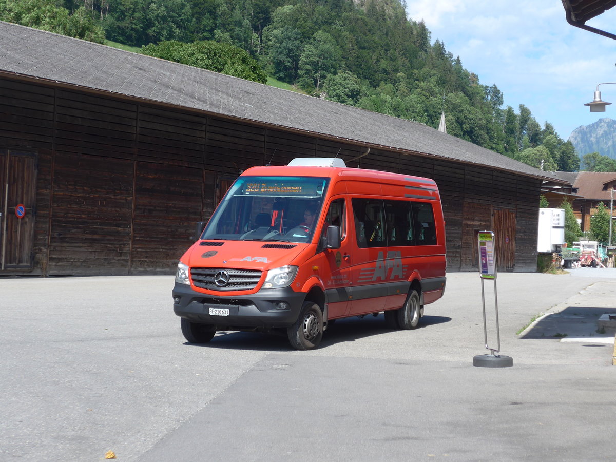 (208'556) - AFA Adelboden - Nr. 53/BE 210'631 - Mercedes am 5. August 2019 beim Bahnhof Boltigen