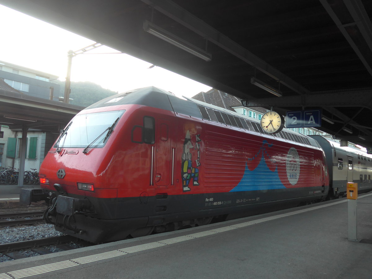 (208'635) - SBB-Lokomotive - Nr. 460'058-1 - am 11. August 2019 im Bahnhof Thun