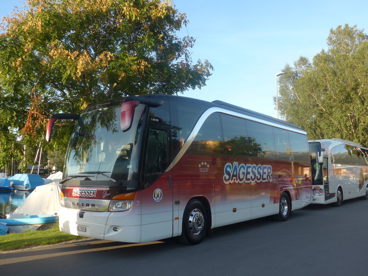 (208'742) - Sgesser, Wintersingen - Nr. 7/BL 7501 - Setra am 16. August 2019 in Thun, Strandbad