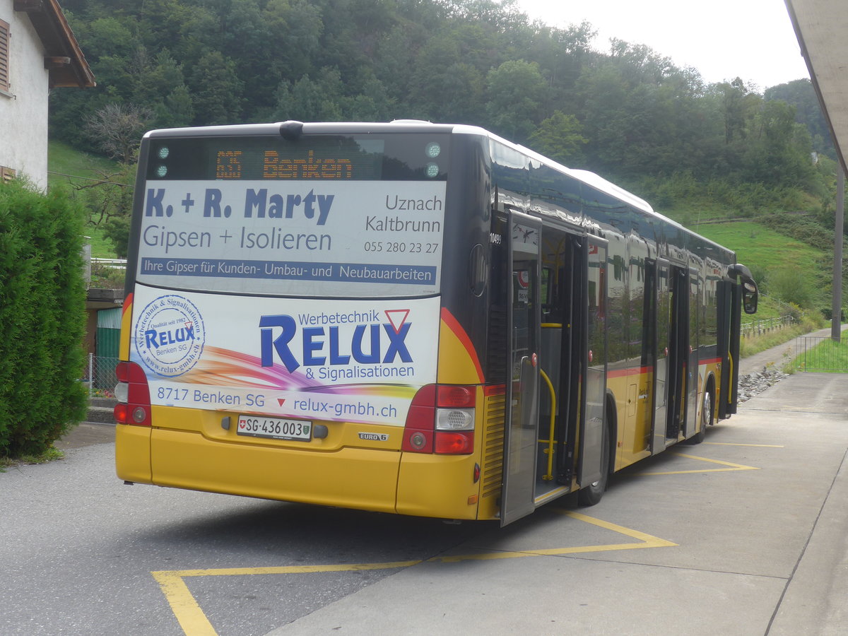 (208'771) - PostAuto Ostschweiz - SG 436'003 - MAN am 17. August 2019 beim Bahnhof Ziegelbrcke