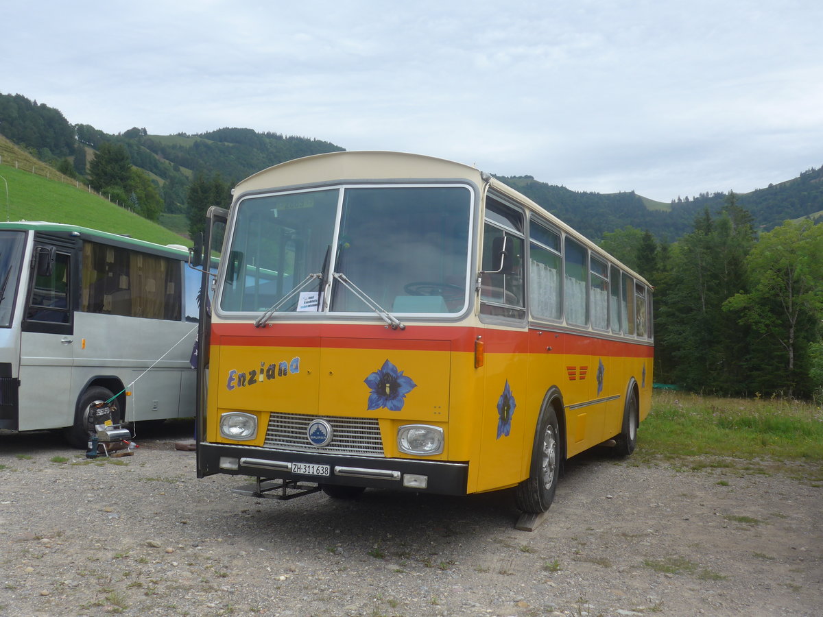 (208'791) - Ghwiler, Birmensdorf - ZH 311'638 - Saurer/Tscher (ex AVG Grindelwald Nr. 12; ex Steiger, Schlatt) am 17. August 2019 in Atzmnnig, Schutt