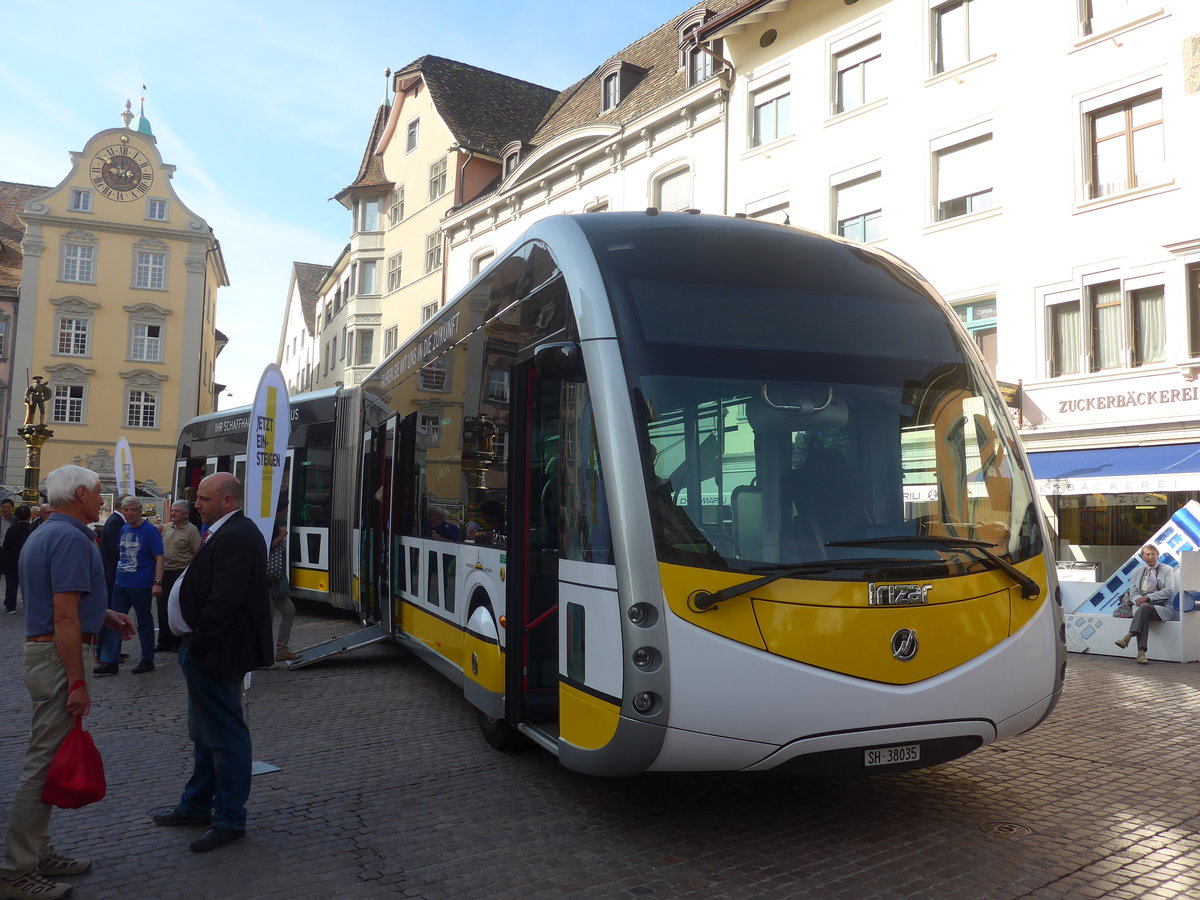 (209'549) - VBSH Schaffhausen - Nr. 35/SH 38'035 - Irizar (Probefahrzeug) am 14. September 2019 in Schaffhausen, Fronwagplatz