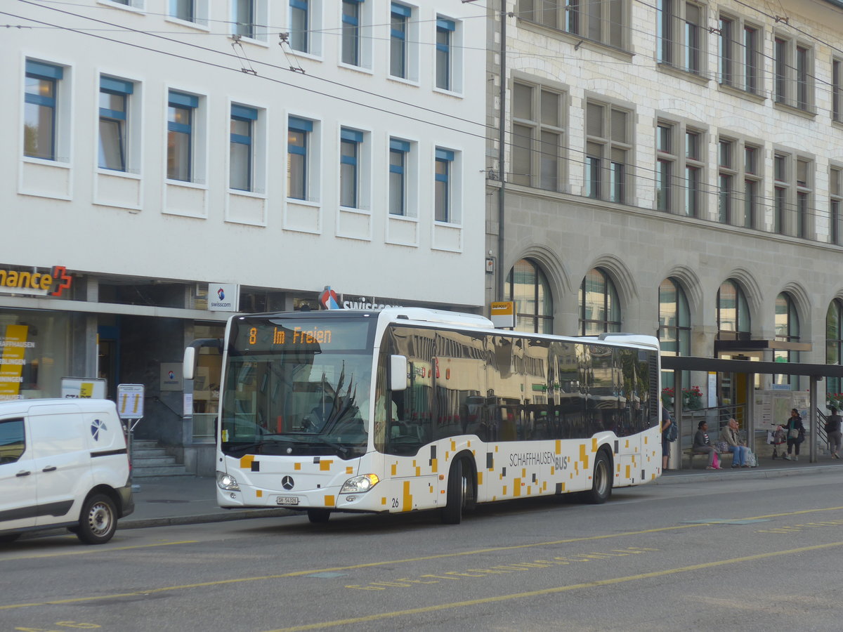 (209'552) - SB Schaffhausen - Nr. 26/SH 54'326 - Mercedes am 14. September 2019 beim Bahnhof Schaffhausen