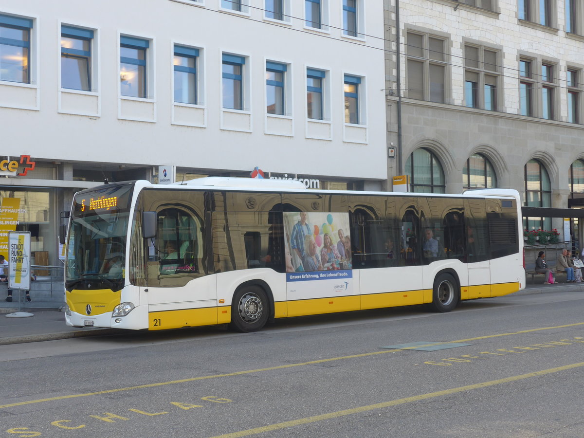 (209'553) - VBSH Schaffhausen - Nr. 21/SH 38'021 - Mercedes am 14. September 2019 beim Bahnhof Schaffhausen