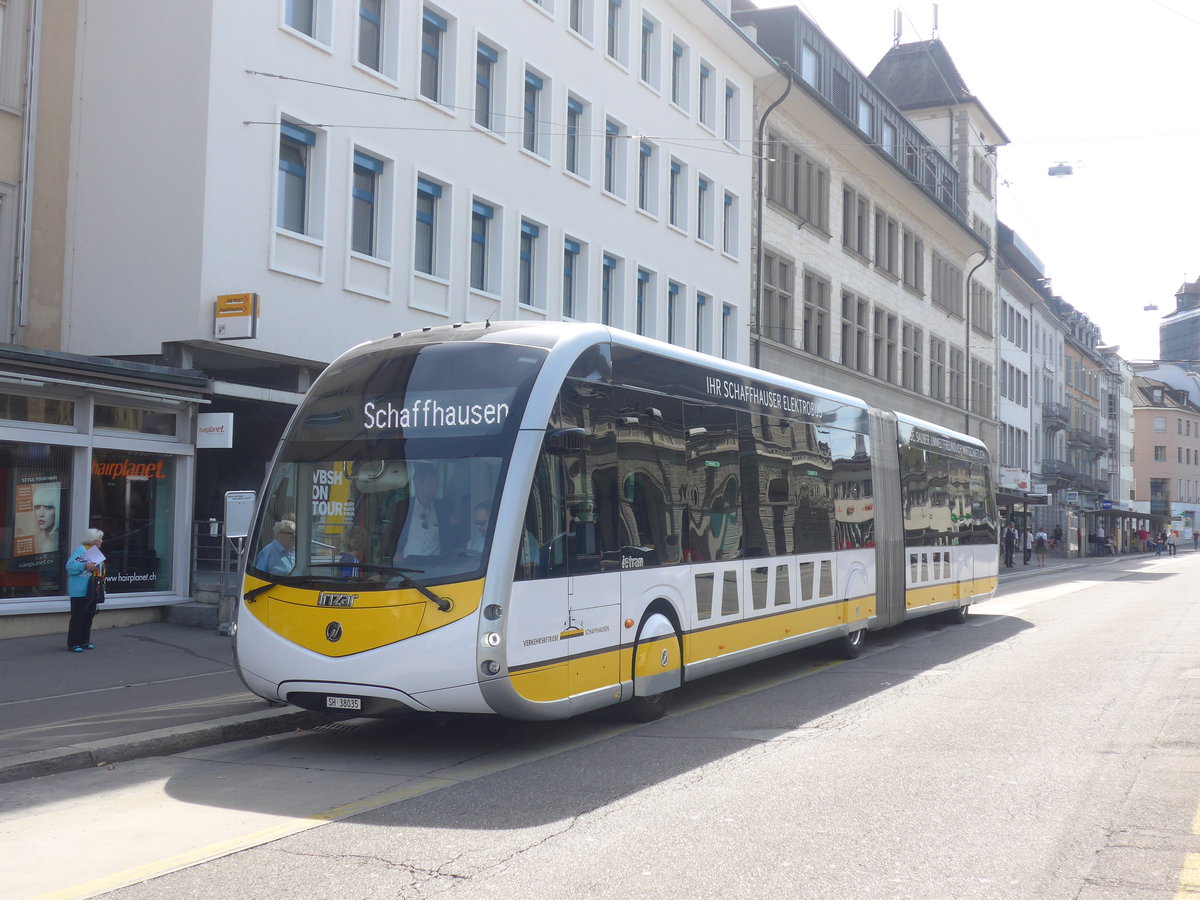 (209'623) - VBSH Schaffhausen - Nr. 35/SH 38'035 - Irizar (Probefahrzeug) am 14. September 2019 beim Bahnhof Schaffhausen