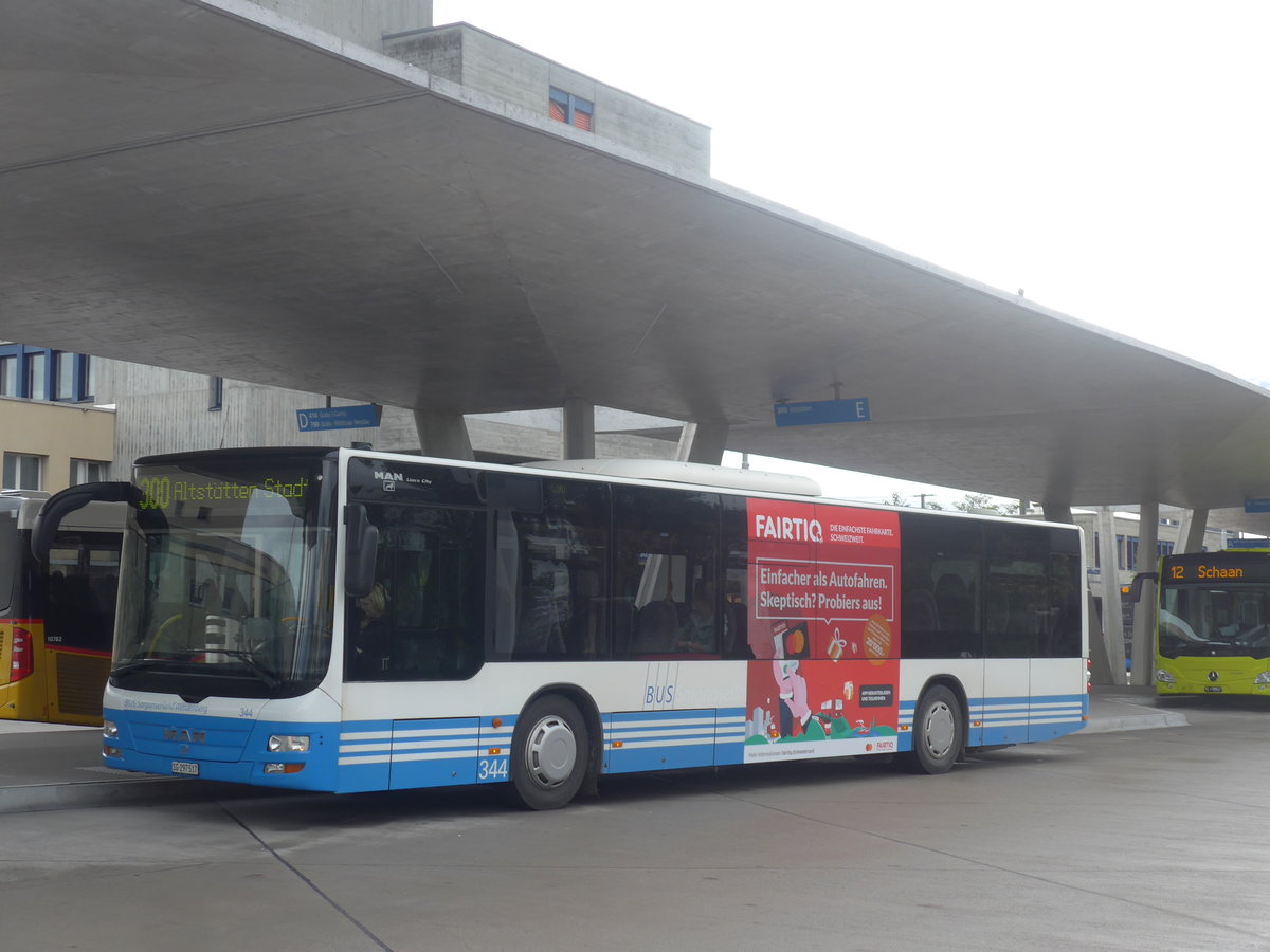 (209'973) - BSW Sargans - Nr. 344/SG 297'517 - MAN am 6. Oktober 2019 beim Bahnhof Buchs