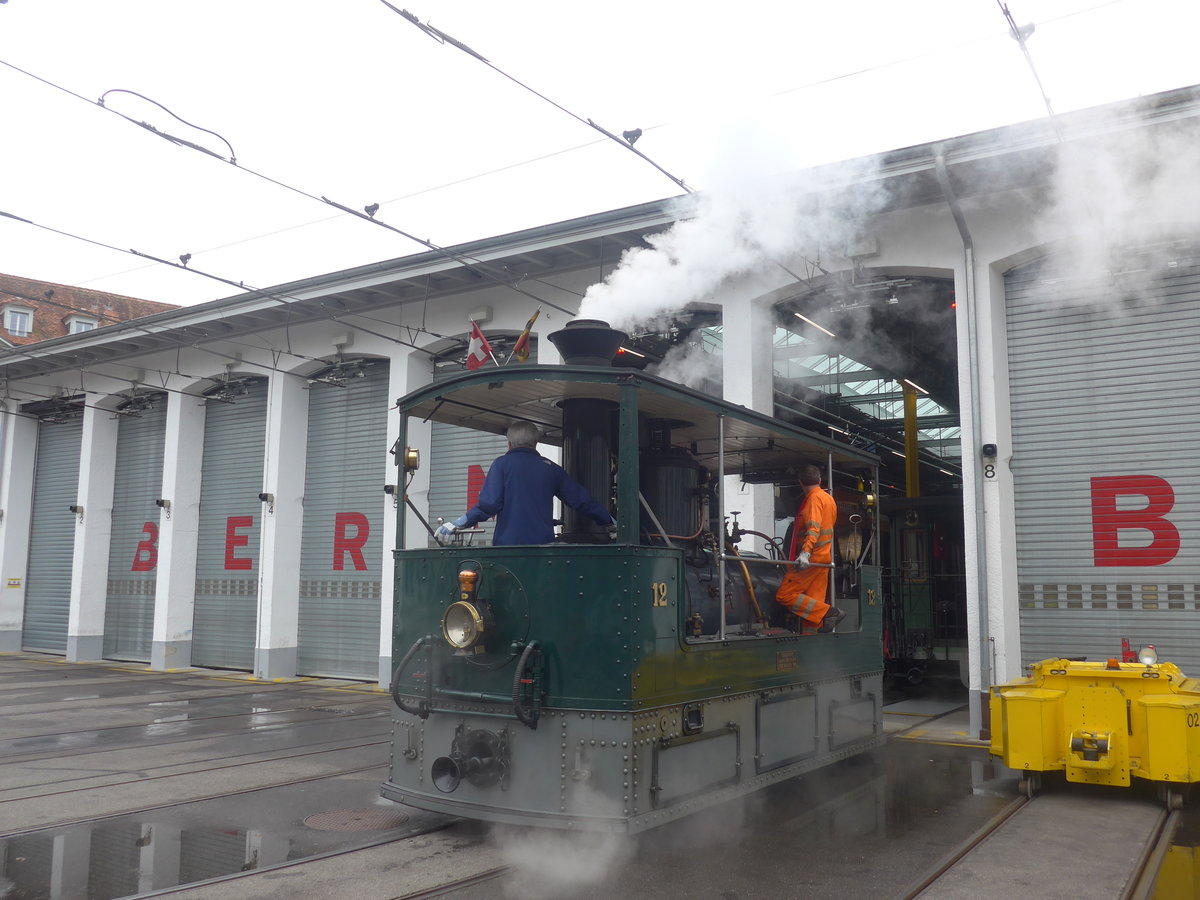 (210'407) - SVB-Dampftram - Nr. 12 - am 20. Oktober 2019 in Bern, Eigergarage