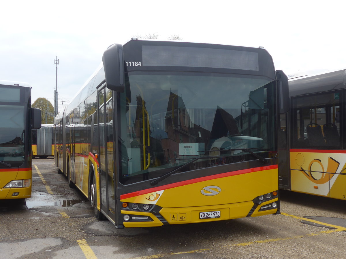 (210'902) - CarPostal Ouest - VD 267'970 - Solaris am 9. November 2019 in Yverdon, Garage