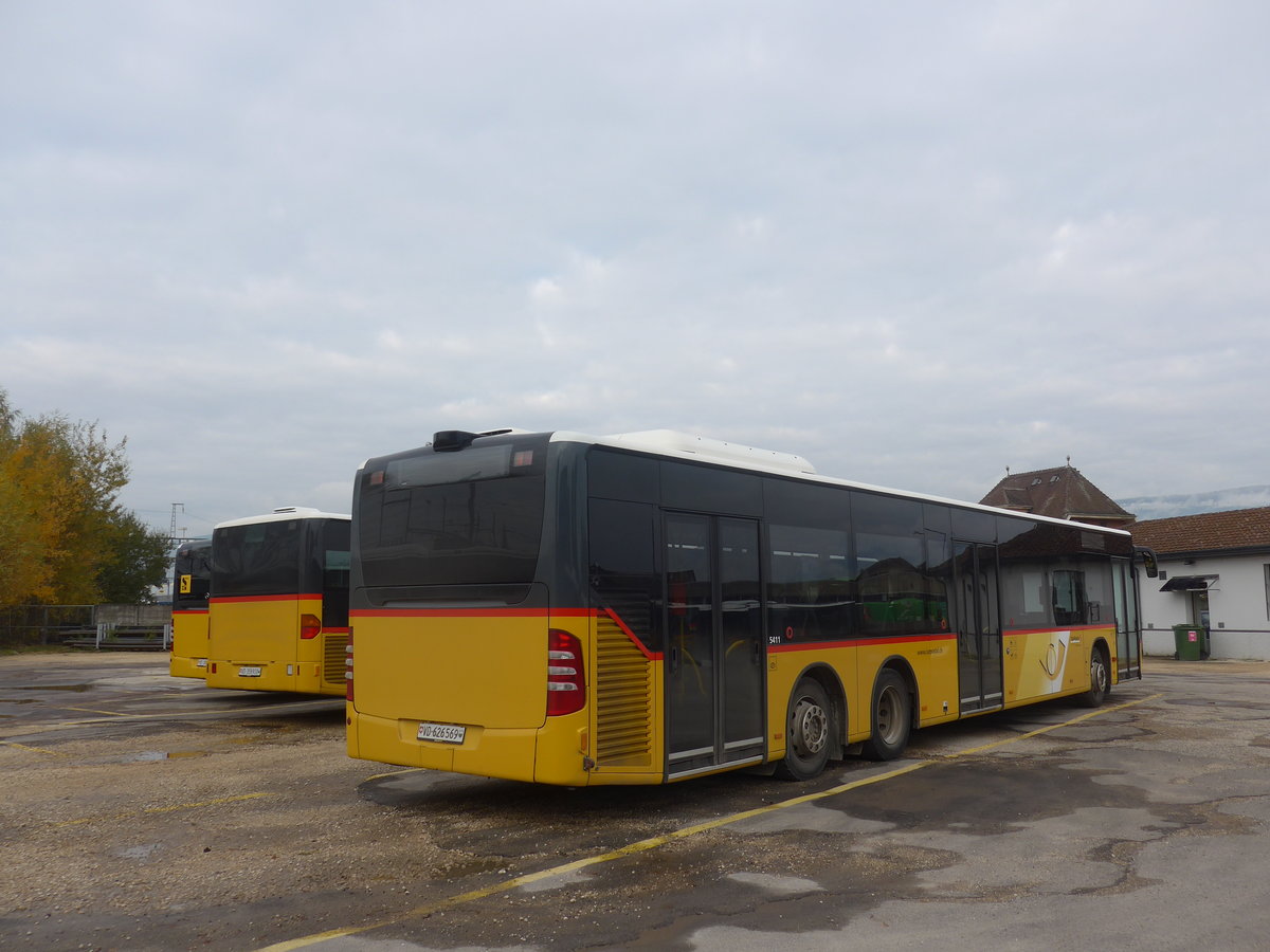 (210'907) - CarPostal Ouest - VD 626'589 - Mercedes (ex JU 6480; ex Nr. 71; ex Stucki, Porrentruy Nr. 10) am 9. November 2019 in Yverdon, Garage