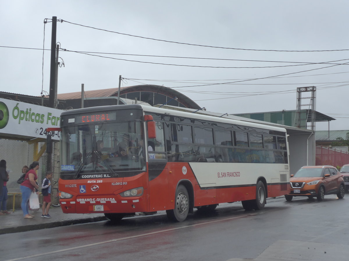 (211'777) - Coopatrac R.L., Quesada - Nr. 44/6447 - Higer am 20. November 2019 in Quesada