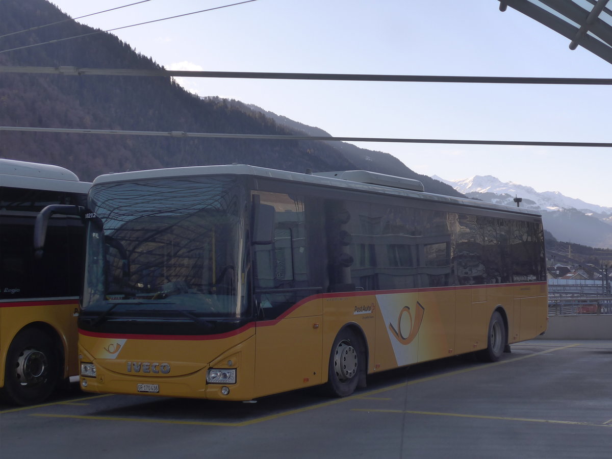 (212'641) - PostAuto Graubnden - GR 170'436 - Iveco am 7. Dezember 2019 in Chur, Postautostation