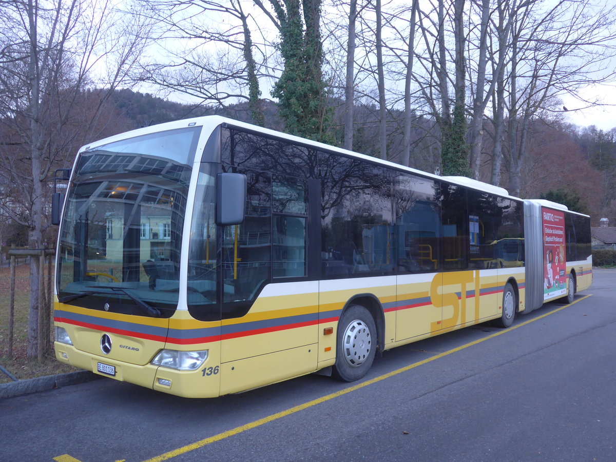 (212'867) - STI Thun - Nr. 136/BE 801'136 - Mercedes am 14. Dezember 2019 bei der Schifflndte Thun