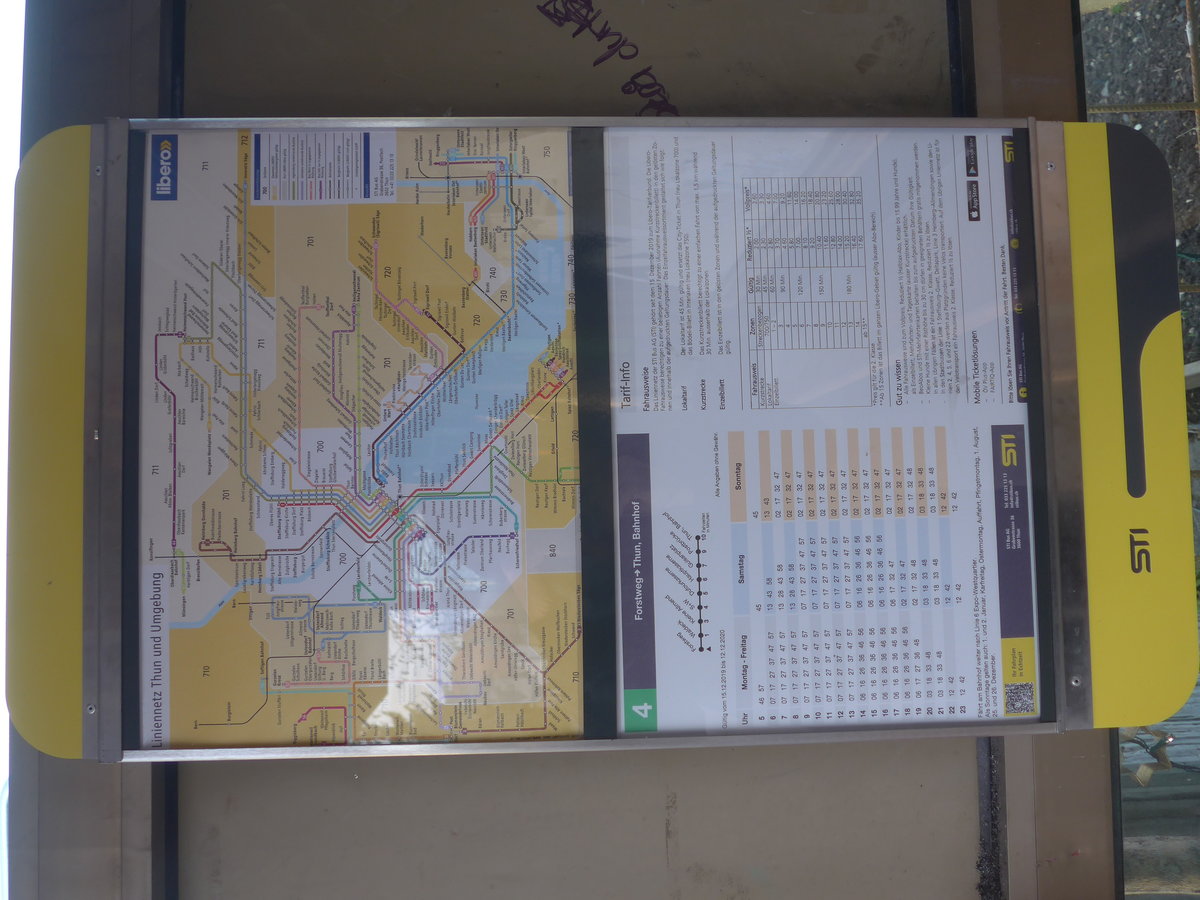 (213'007) - Fahrplaninfo  Forstweg  am 15. Dezember 2019 in Thun, Lerchenfeld