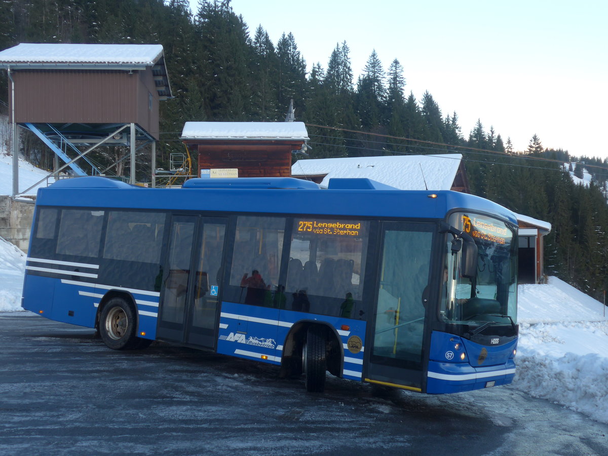 (213'091) - AFA Adelboden - Nr. 57/BE 272'798 - Scania/Hess am 25. Dezember 2019 in St. Stephan, Lengebrand