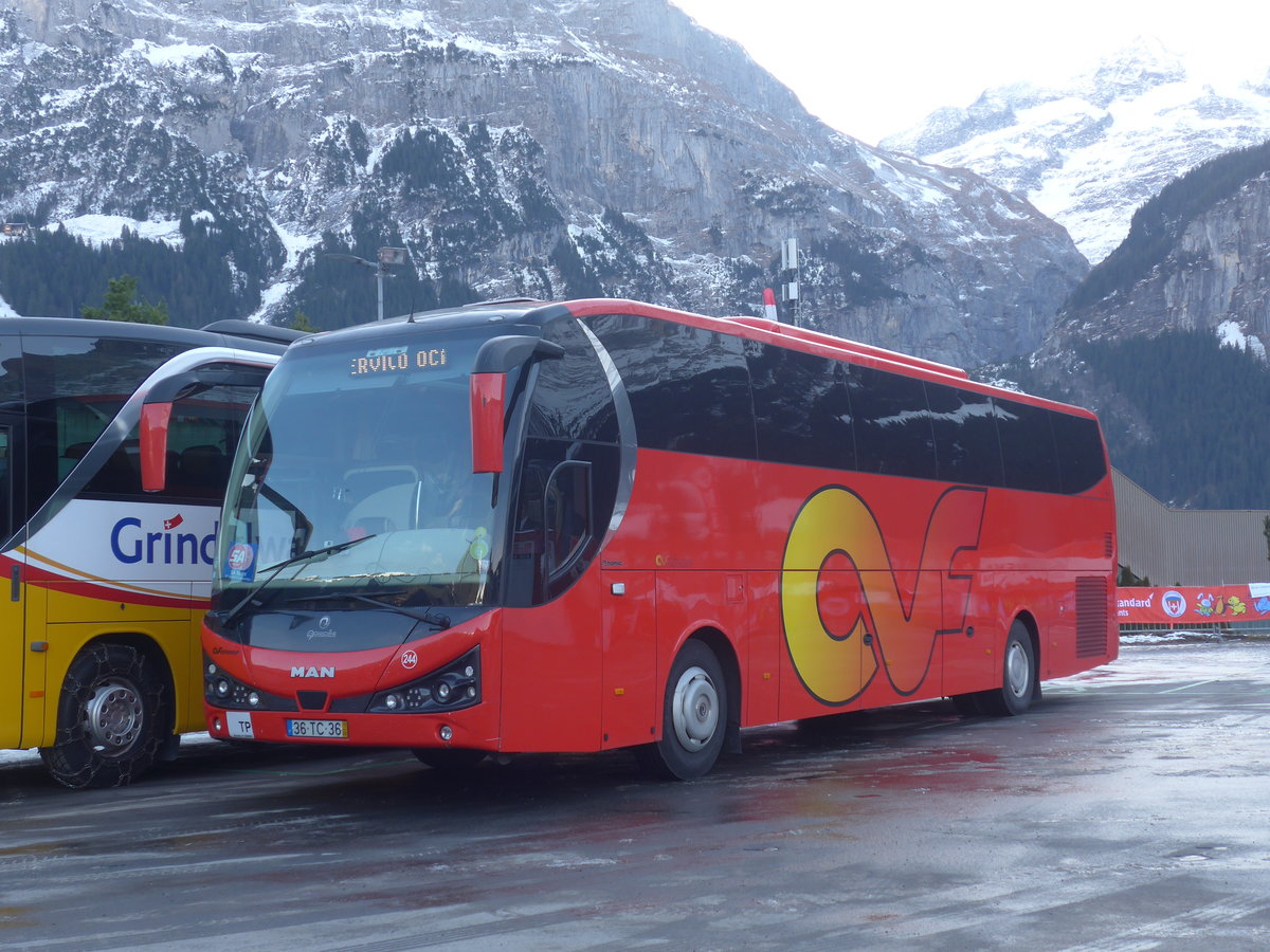 (213'153) - Aus Portugal: AVF, Lourosa - Nr. 244/36-TC-36 - MAN/Atomic am 26. Dezember 2019 beim Bahnhof Grindelwald