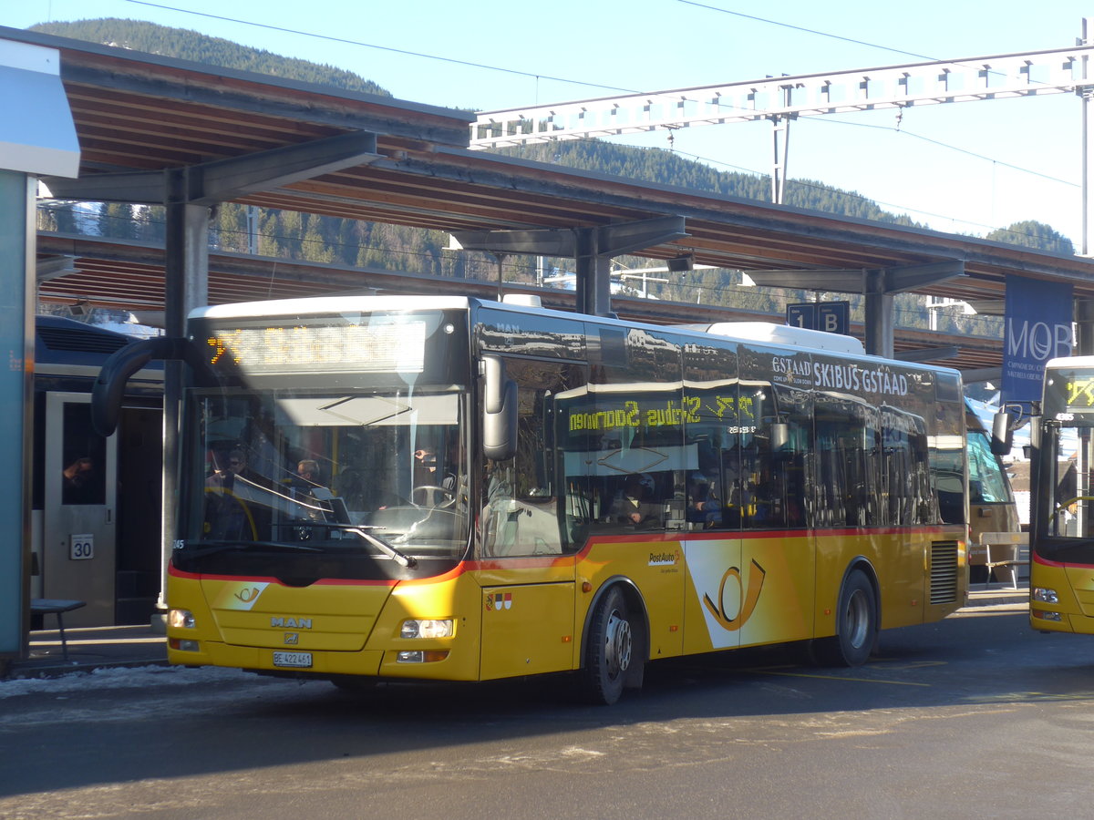 (213'286) - PostAuto Bern - BE 422'461 - MAN/Gppel (ex AVG Meiringen Nr. 61) am 2. Januar 2020 beim Bahnhof Gstaad