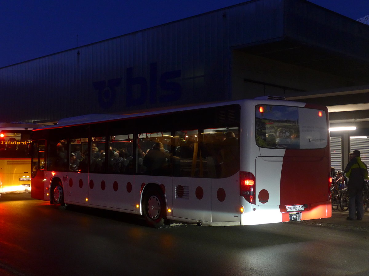 (213'446) - Wieland, Murten - Nr. 58/FR 300'636 - Setra am 11. Januar 2020 beim Bahnhof Frutigen