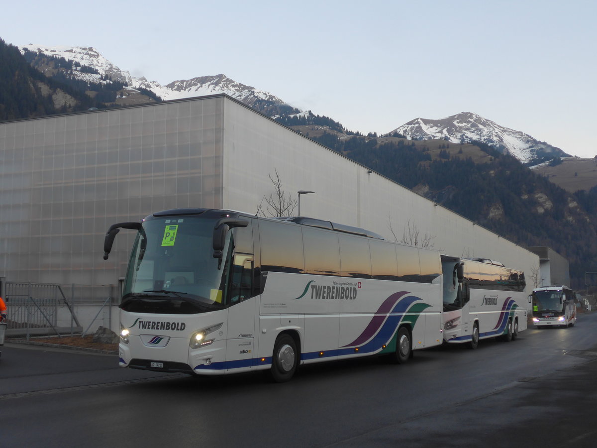 (213'471) - Twerenbold, Baden - Nr. 47/AG 14'215 - VDL am 11. Januar 2020 beim Bahnhof Frutigen