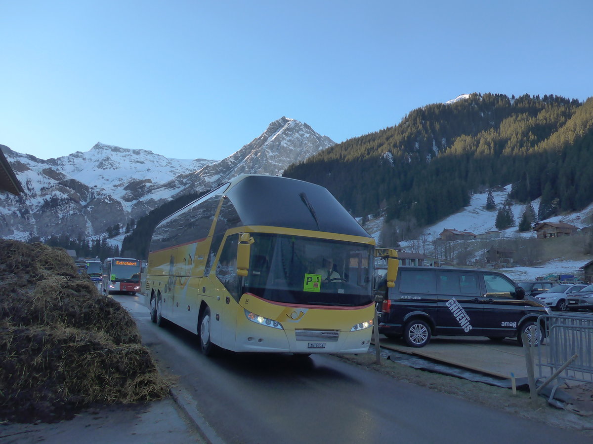 (213'541) - Tschannen, Zofingen - Nr. 22/AG 6803 - Neoplan am 11. Januar 2020 in Adelboden, Weltcup