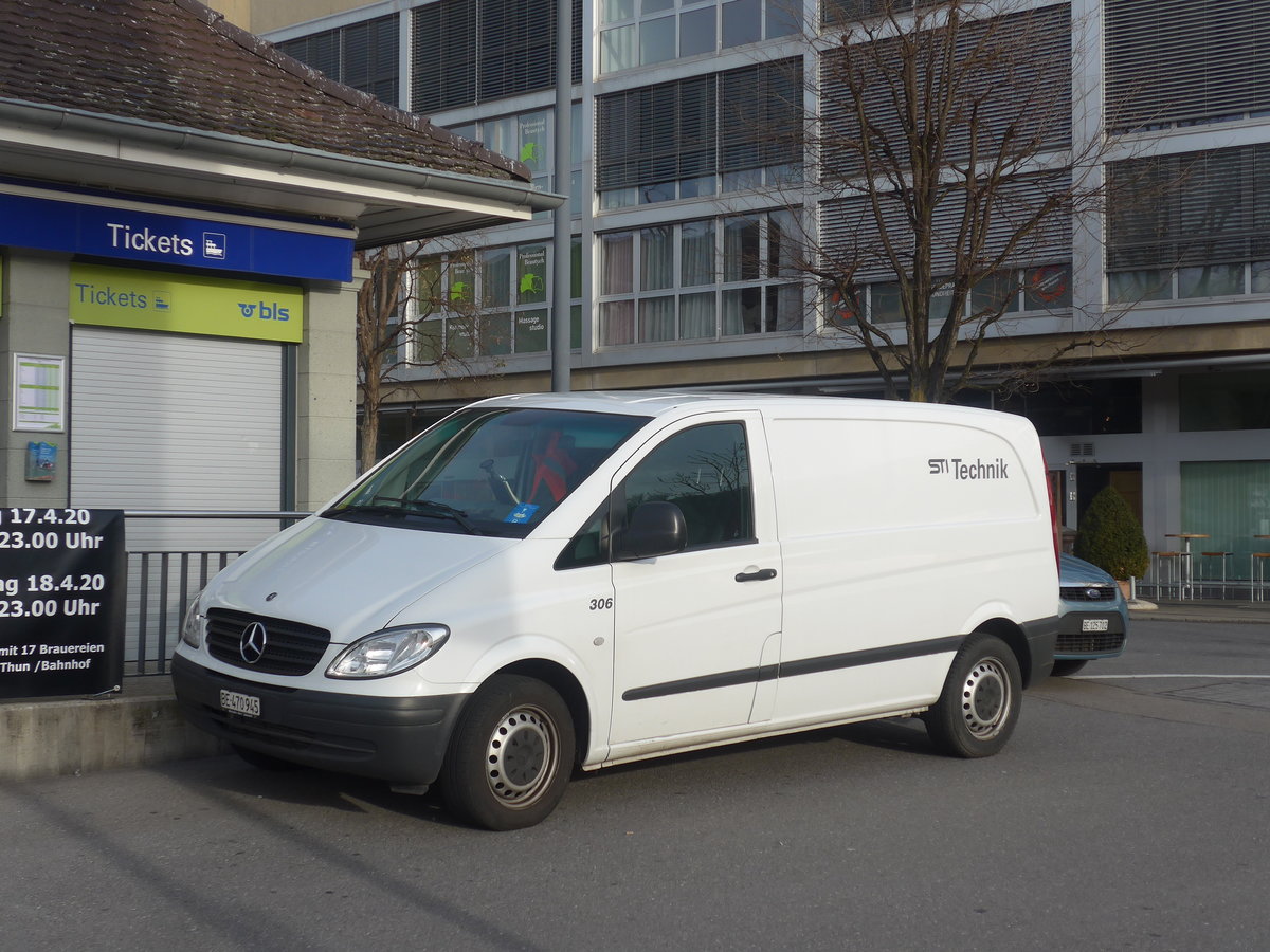 (213'814) - STI Thun - Nr. 306/BE 470'945 - Mercedes am 13. Januar 2020 bei der Schifflndte Thun