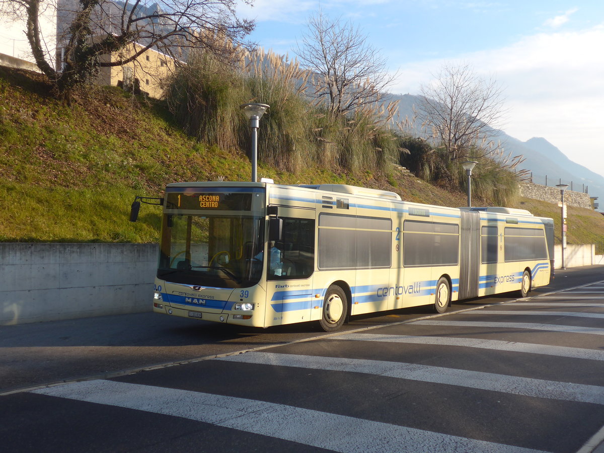 (213'826) - FART Locarno - Nr. 39/TI 323'839 - MAN am 18. Januar 2020 beim Bahnhof Tenero