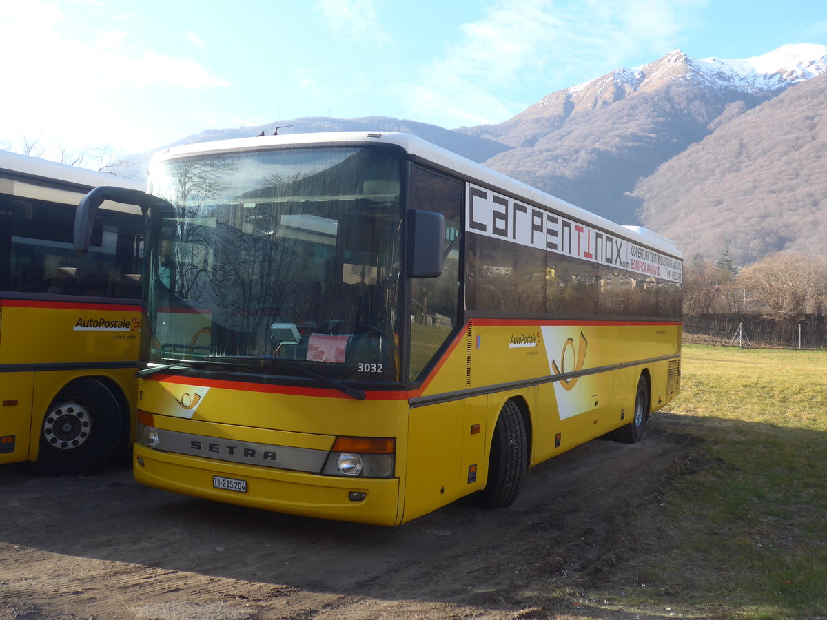 (213'842) - ATV, Rivera - Nr. 17/TI 215'204 - Setra (ex AutoPostale Ticino TI 215'204; ex AutoPostale Ticino Nr. 510; ex AutoPostale Ticino TI 215'204; ex Marchetti, Airolo) am 18. Januar 2020 in Rivera, Garage