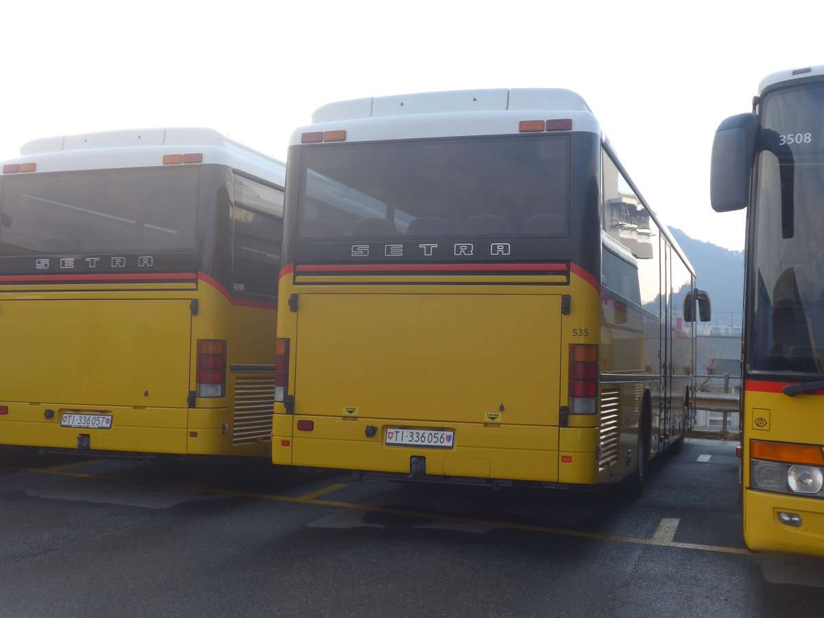 (213'866) - Autopostale, Muggio - Nr. 536/TI 336'056 - Setra (ex AutoPostale Ticino Nr. 535; ex Marchetti, Airolo Nr. 3) am 18. Januar 2020 in Balerna, Garage