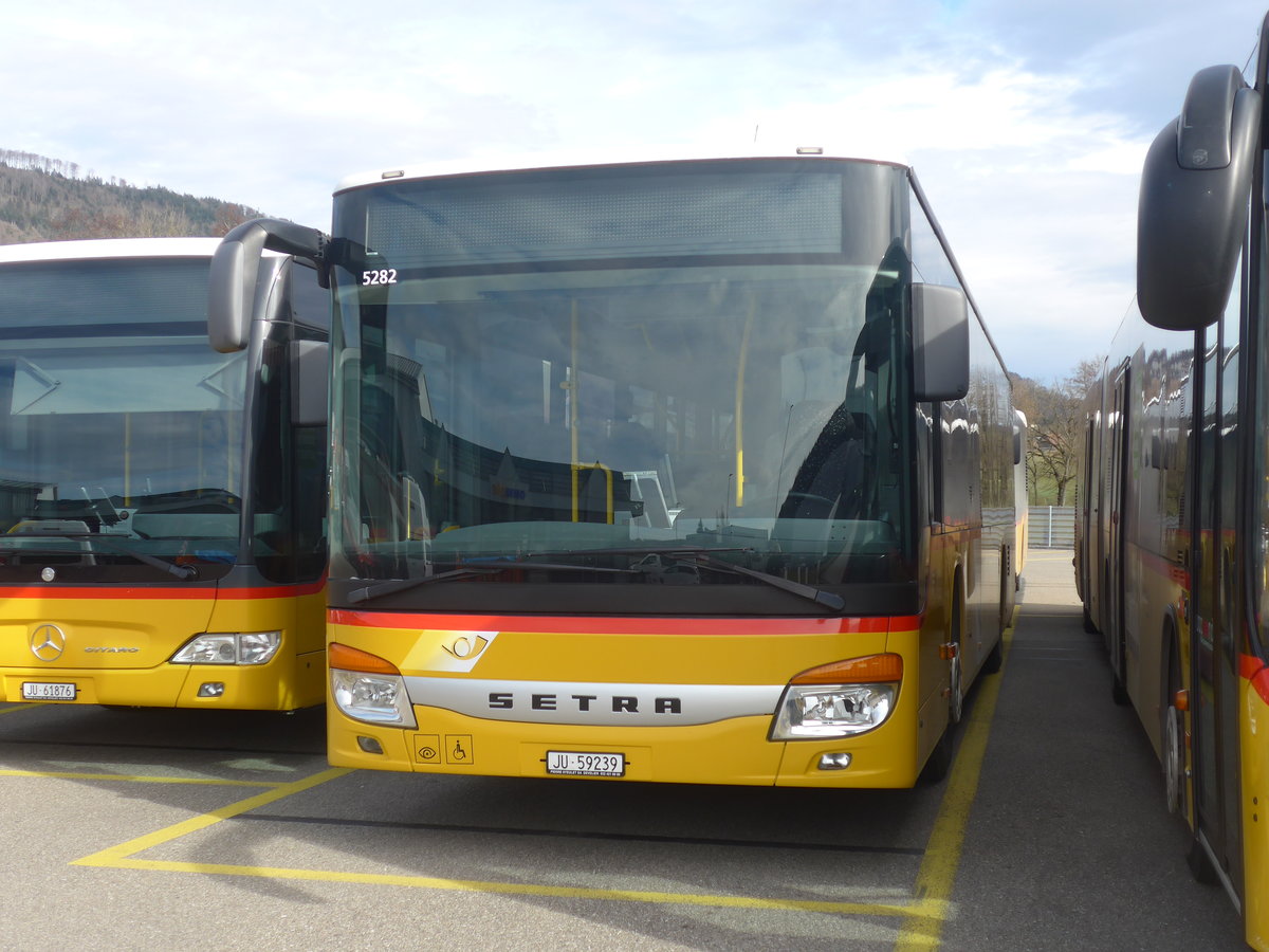 (214'270) - CarPostal Ouest - JU 59'239 - Setra (ex Nr. 23) am 16. Februar 2020 in Develier, Parkplatz